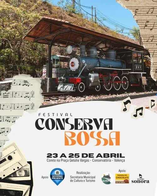 Festival Conserva Bossa agita Conservatória com programação gratuita de música, poesia e cinema