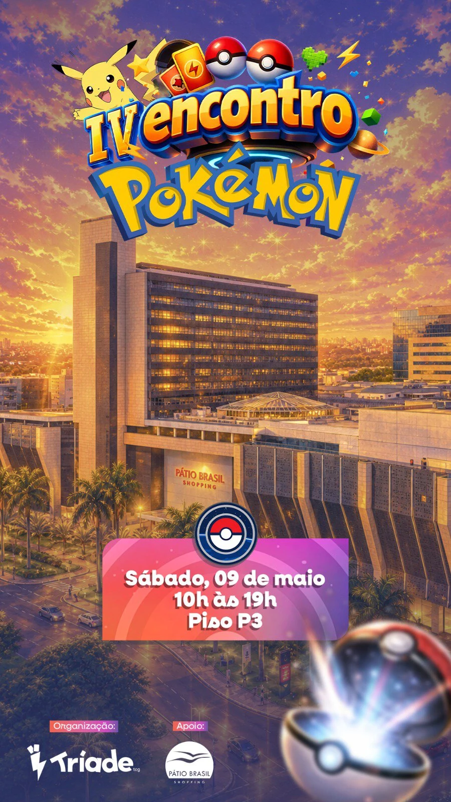 Pátio Brasil Shopping promove encontro Pokémon e Troca de Figurinhas