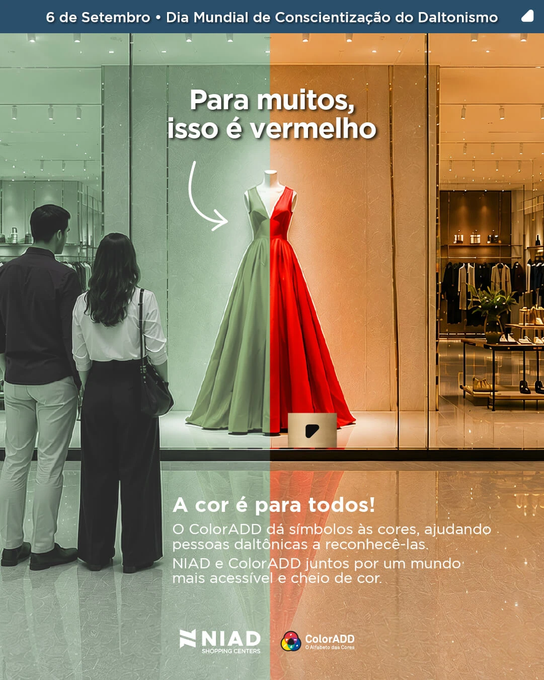 Boulevard Shopping Brasília promove ação gratuita de conscientização sobre o daltonismo