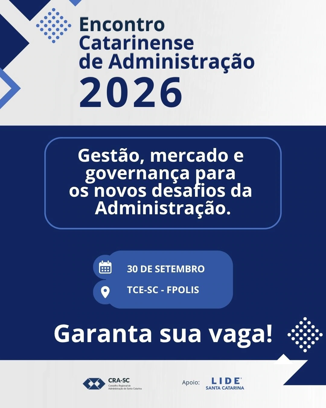 Encontro Catarinense de Administração 2026 reúne lideranças para debater desafios atuais da gestão