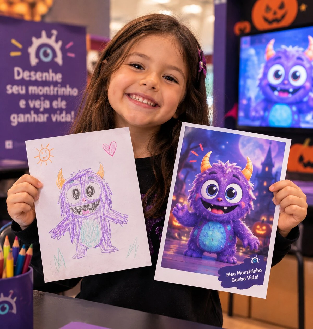 Halloween do Terraço Shopping terá oficina que transforma desenhos em personagens com inteligência artificial